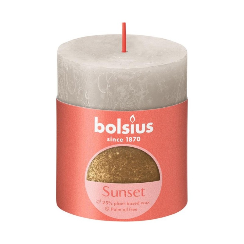 Lumanare Stalp Bolsius, 2 Culori, Gri / Auriu, 80 x 68 mm