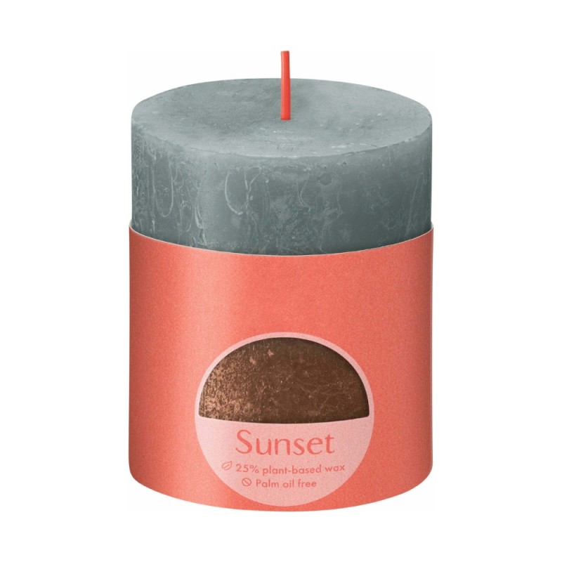 Lumanare Stalp Bolsius, 2 Culori, Verde Eucalipt / Cupru, 80 x 68 mm