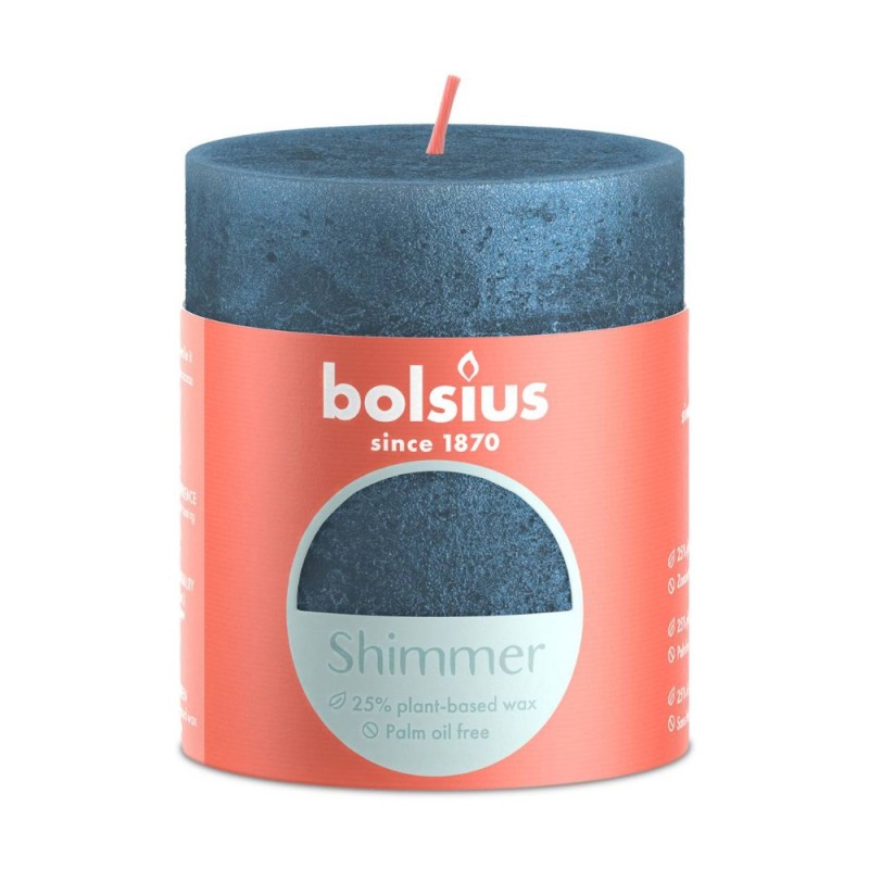 Lumanare Stalp Bolsius, Albastru Sidefat, 80 x 68 mm