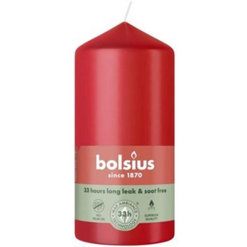 Lumanare Stalp, Bolsius, Rosu, Parfumata