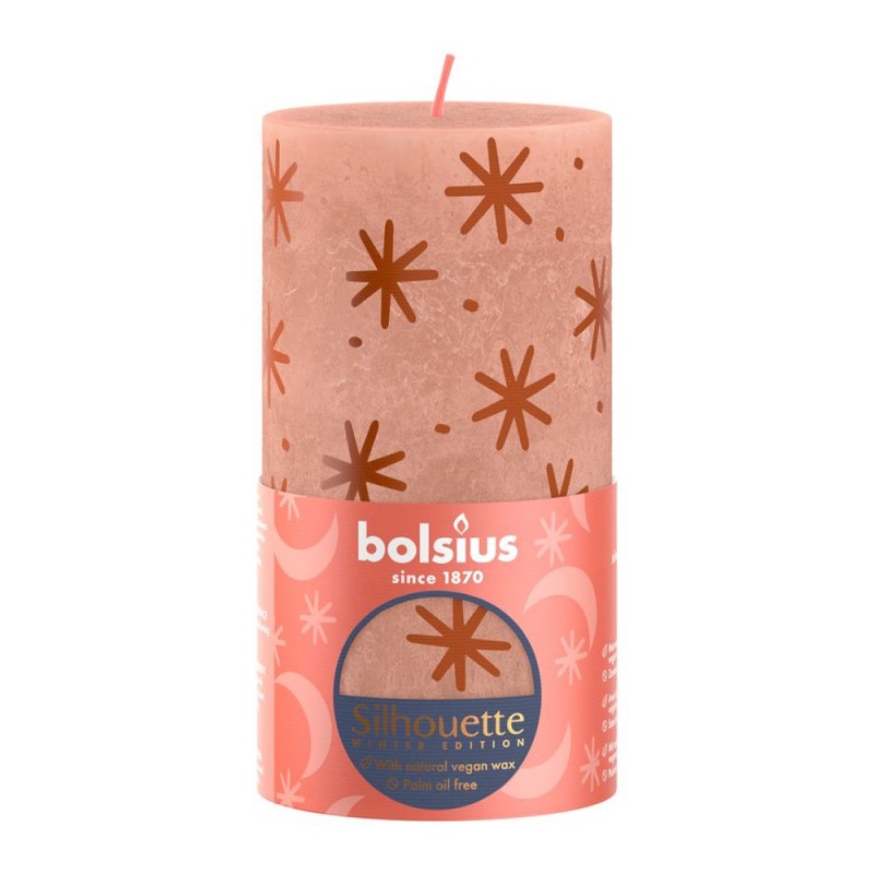 Lumanare Stalp Bolsius, Roz cu Print, 130 x 68 mm