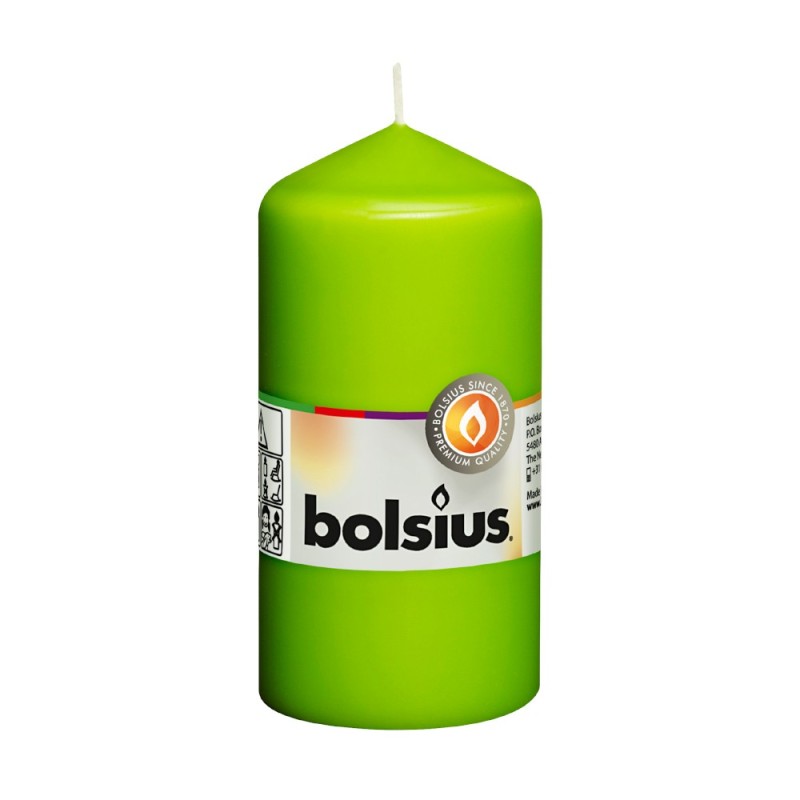 Lumanare Stalp Bolsius, Verde Lemon, 120 x 58 mm