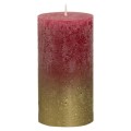Lumanare Stalp, Bordo / Auriu Metalizat, 130 x 68 mm
