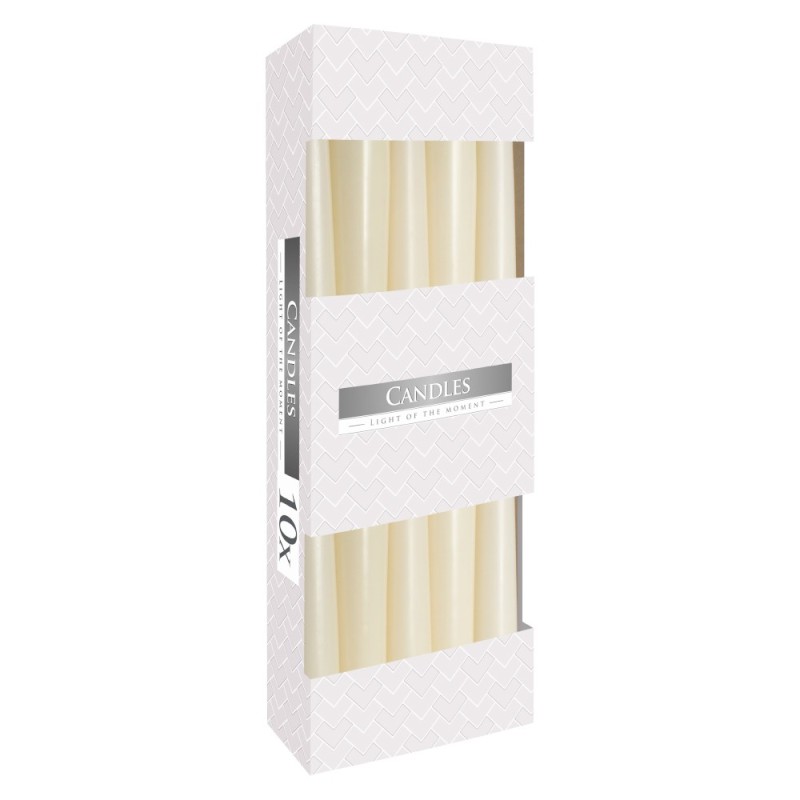 Lumanari Conice Bispol Crem Ivory, 10 Buc