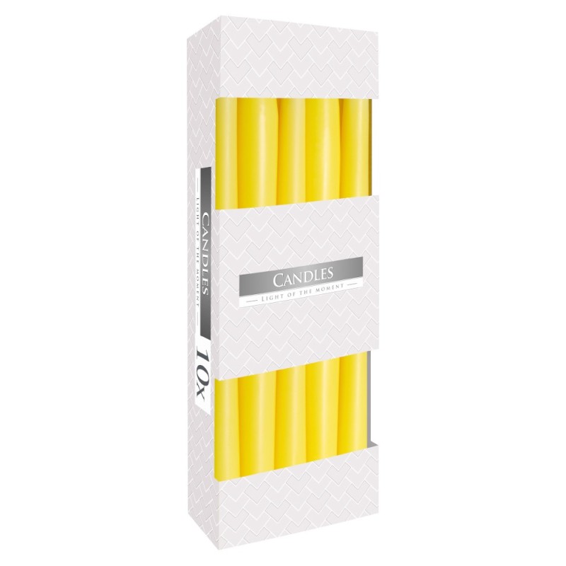 Lumanari Conice Bispol Galbene, 10 Buc