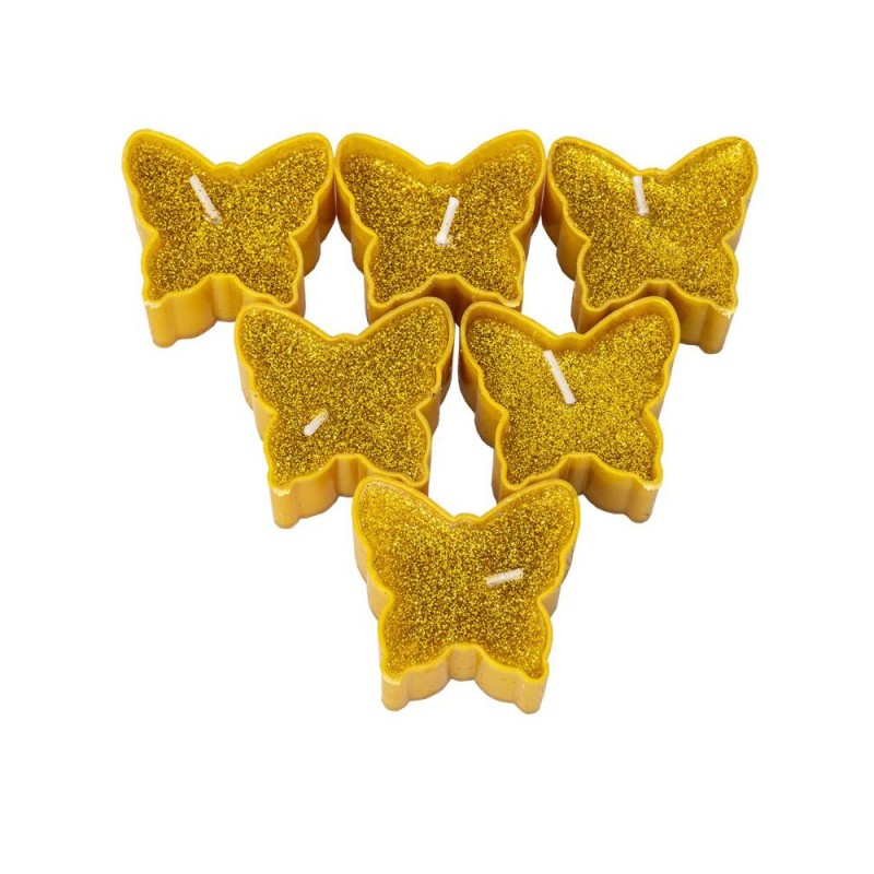 Lumanari Decorative, Forma Fluture, Galben, 25 Bucati