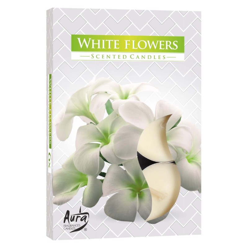 Lumanari Pastila, 4 Ore, Flori Albe, 6 Bucati