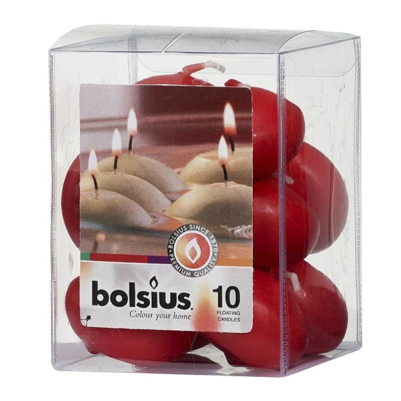 Lumanari Plutitoare Rosu Burgund, 10 Bucati