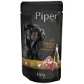 Mancare de Caini cu Inima de Pui si Orez Brun, 150 g, Piper Adult