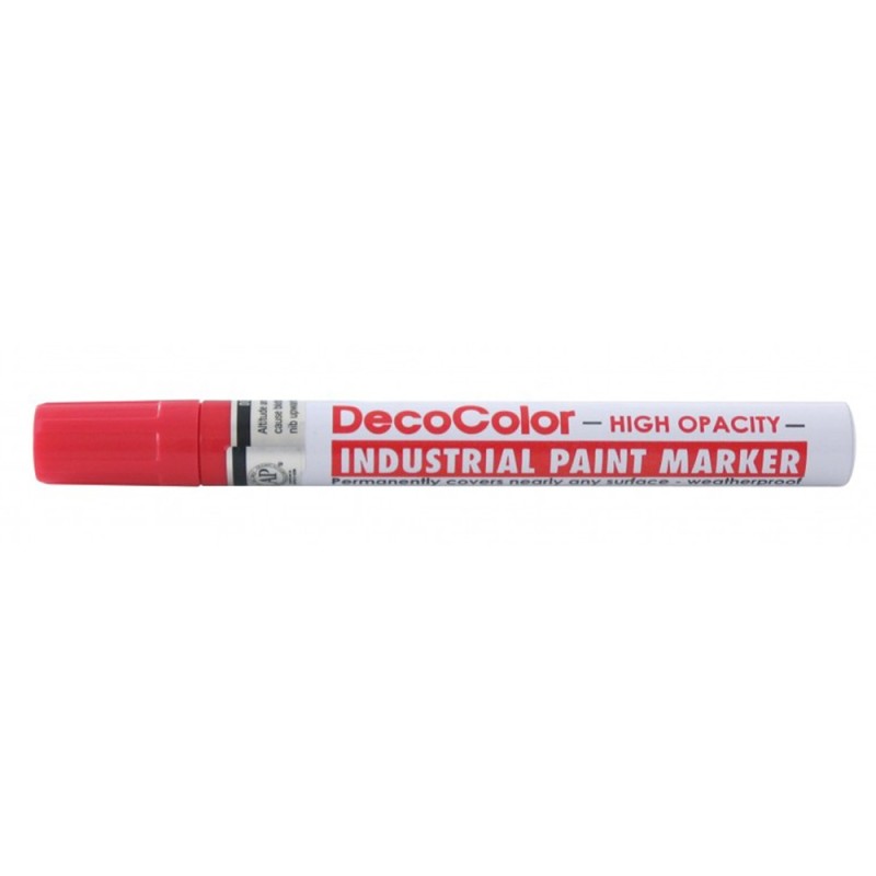 Marker Industrial Permanent, Rosu, Varf 2 mm, DecoColor