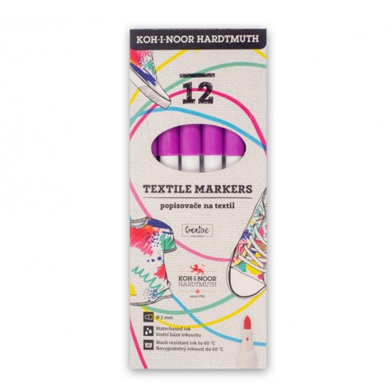 Marker Subtire pentru Textile, Violet, Varf 2 mm, Koh-I-Noor
