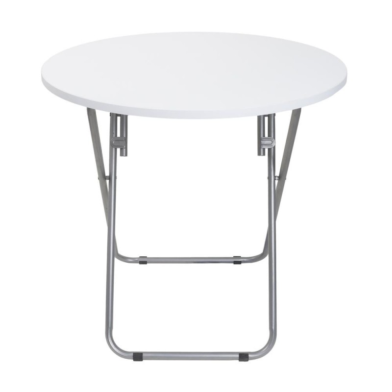 Masa Plianta Rotunda, 70 x 70 cm, din PAL, Alba