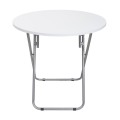 Masa Plianta Rotunda, 70 x 70 cm, din PAL, Alba