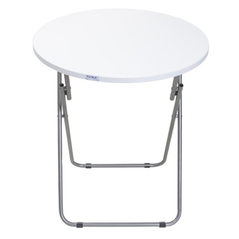 Masa Plianta Rotunda, Diametru 60 cm, Inaltime 65 cm, din PAL, Alba