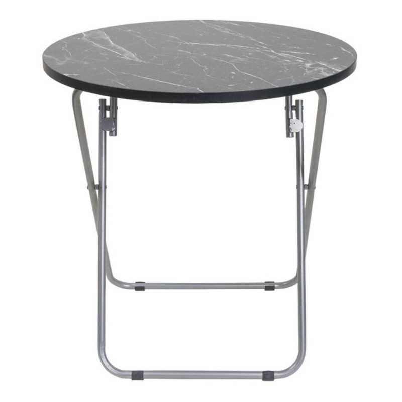 Masa Plianta Rotunda, Diametru 60 cm, Inaltime 65 cm, din PAL, Neagra