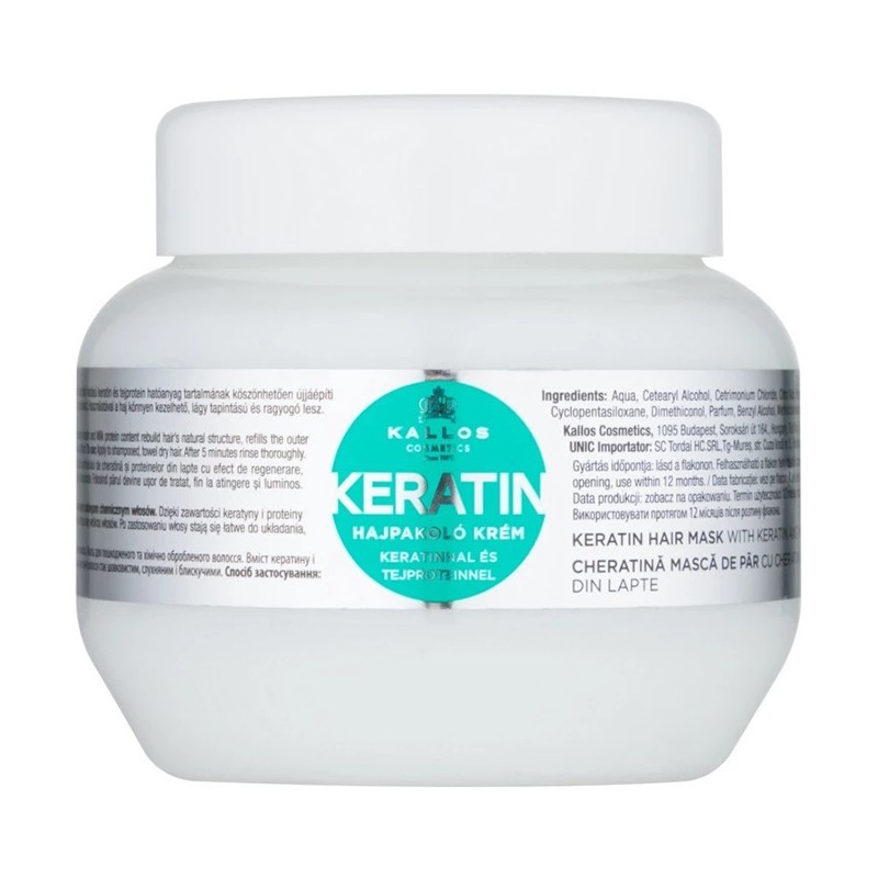 Masca de Par Kallos Keratin, cu Cheratina si Proteine din Lapte, 275 ml