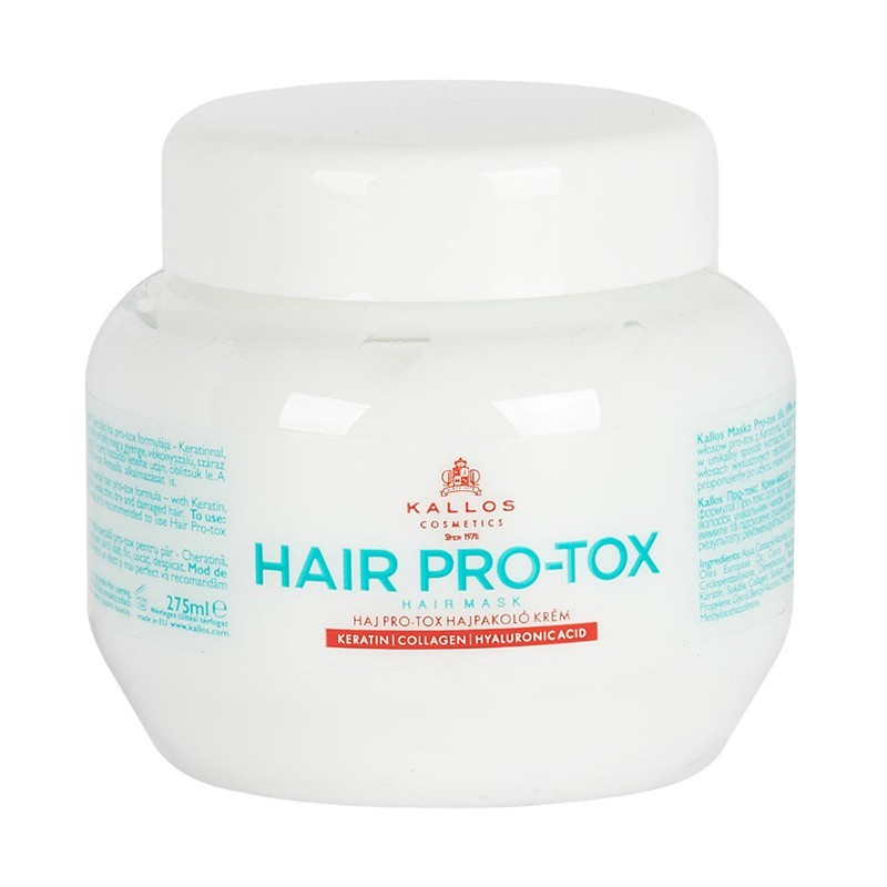 Masca de Par Kallos KJMN Pro-Tox, cu Cheratina, Colagen si Acid Hialuronic, 275 ml