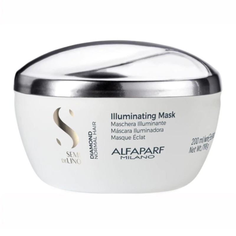 Masca de Par pentru Stralucire Alfaparf Semi di Lino Diamond Iluminating Mask, 200 ml