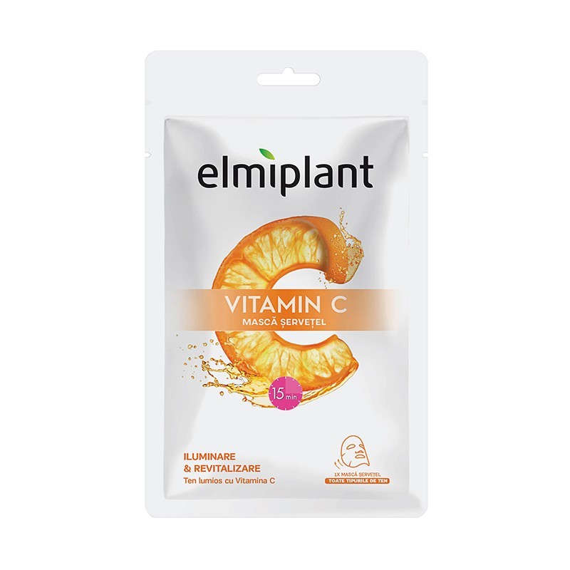 Masca Servetel Elmiplant Vitamin C, pentru Iluminare si Revitalizare, 20 ml