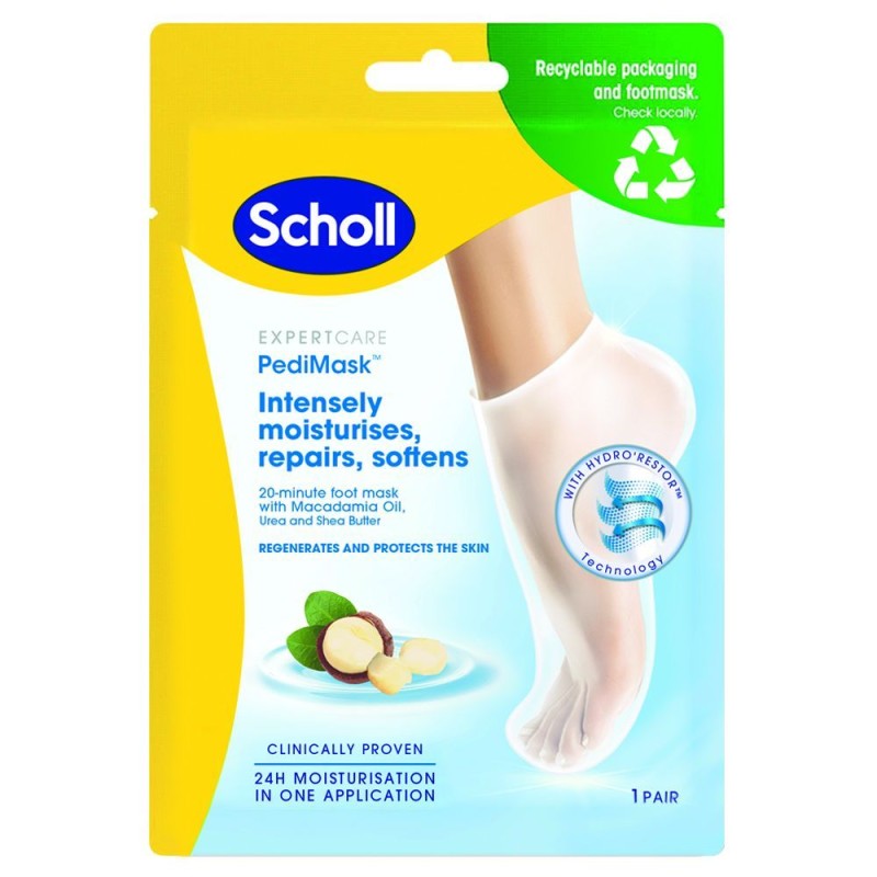 Masca Tratament pentru Picioare, Intens Hidratanta, cu Macadamia, pentru Piele Uscata, Dr. Scholl