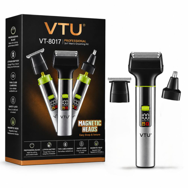 Masina de Tuns si Ras, Kit pentru Ingrijire 3 in 1, cu Acumulator, 5 W, Victronic