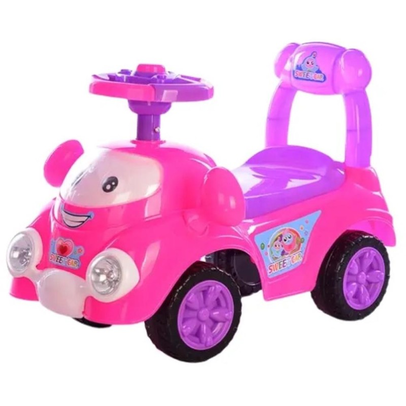 Masinuta pentru Copii, Roz, cu Lumina si Muzica, Roti Plastic, Victronic