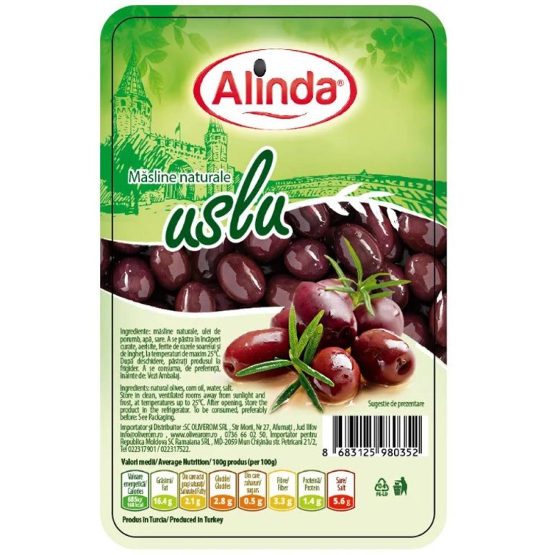 Masline Naturale Alinda Uslu, Caserola, 200 g