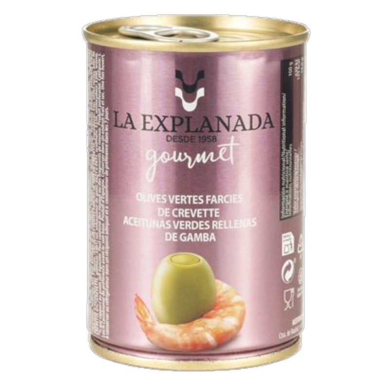 Masline Verzi Umplute cu Creveti, Manzanilla, 280 g