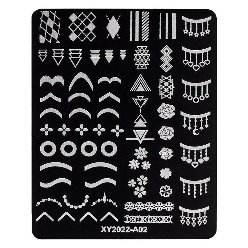 Matrita Metalica Stampila Unghii Luxorise, Shape Reflection A02