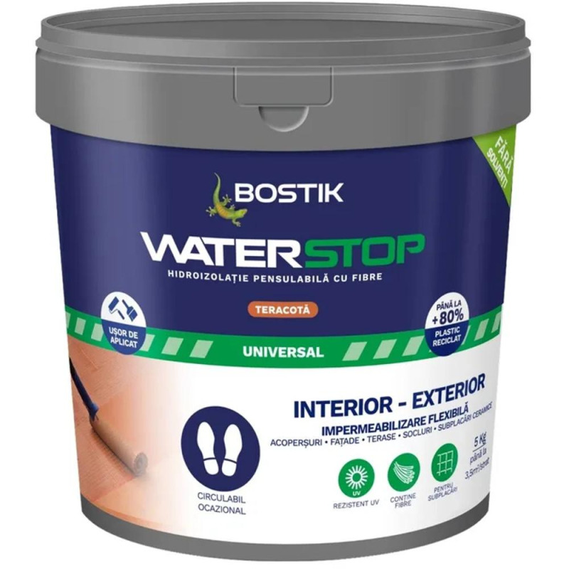 Membrana Waterstop Acryl Fibre Teracota, Bostik, 5 kg