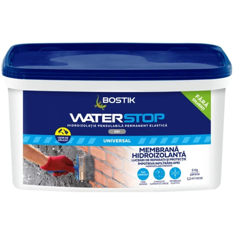 Membrana Waterstop Hidroizolatie Pensulabila Gri, Den Braven, 6 kg