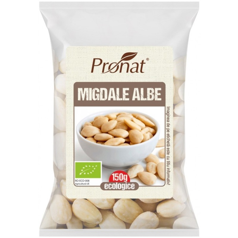 Migdale Albe Decojite, Bio, 150 g, Pronat