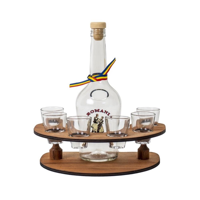 Mini Bar, 6 Pahare si Sticla, Capacitate 30 ml