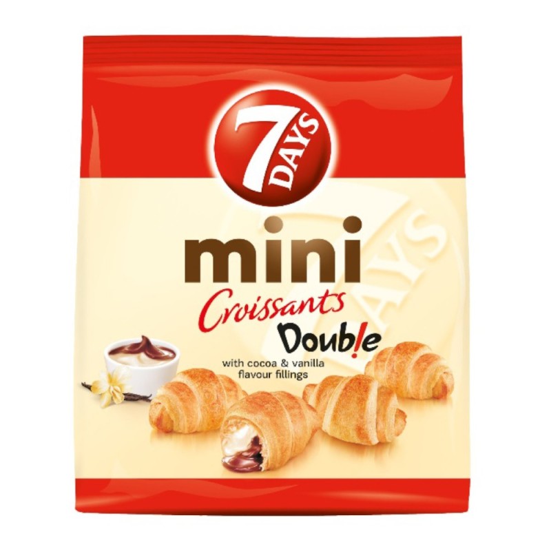 Mini Croissante cu Crema de Cacao si Vanilie, 7 Days, 185 g