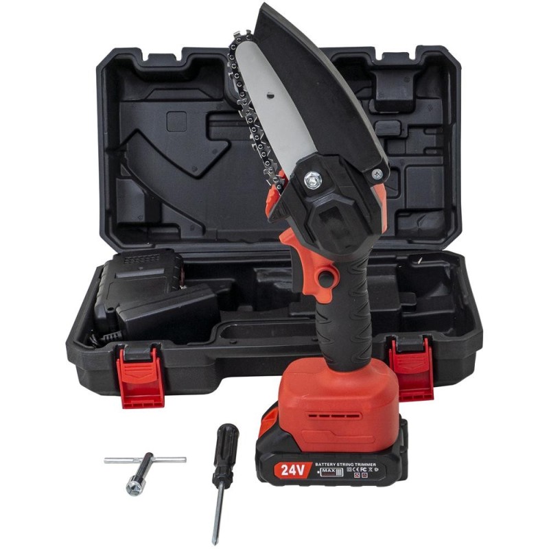 Mini Fierastrau Electric, 2 Acumulatori 24V, Lant 4 Inch