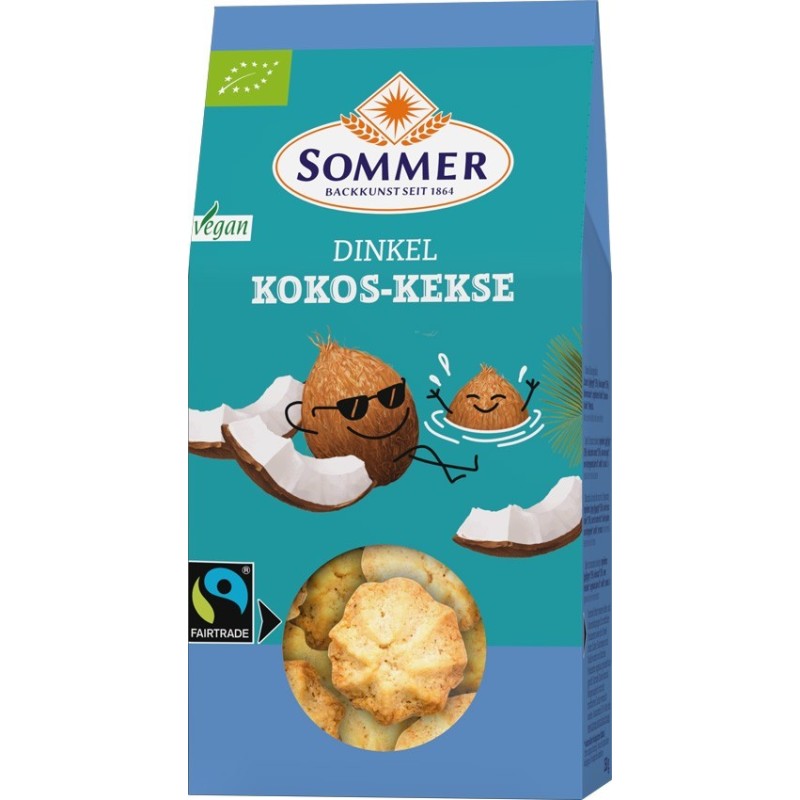 Mini Fursecuri Bio din Grau Spelta cu Cocos, Dinkel Kokos - Fairtrade, 150 g Sommer