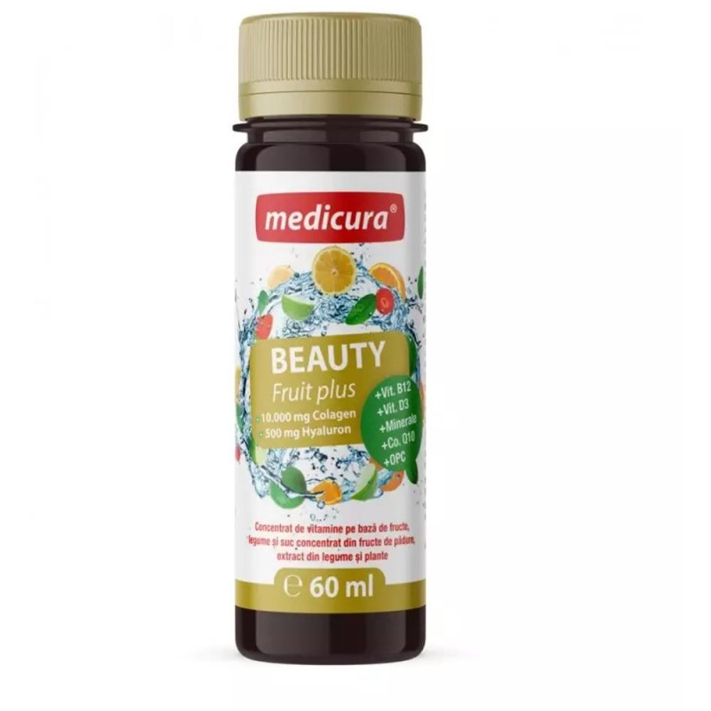 Mix de Sucuri cu Vitamine si Minerale Beautyfruit Shots, 60 ml, Medicura