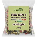 Mix din 4 feluri de Piper Negru, Alb, Rosu si Verde, Bio, 50 g, Pronat