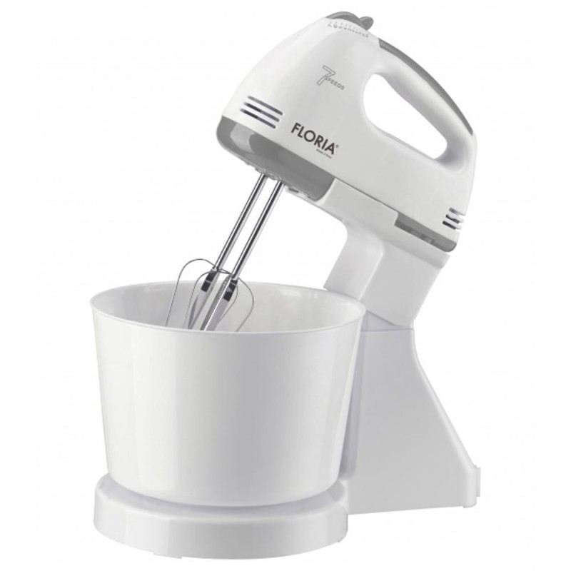 Mixer de Masa, Capacitate 2 l, cu Bol Plastic, Putere 150W, 7 Viteze, Alb