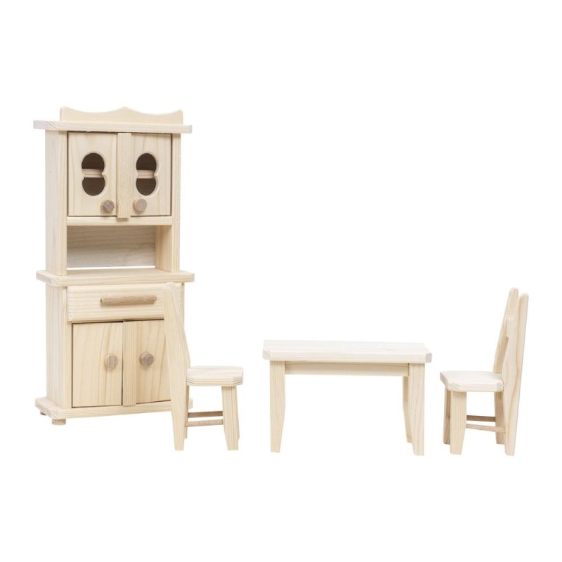 Mobila de Bucatarie din Lemn pentru Papusi, Natur