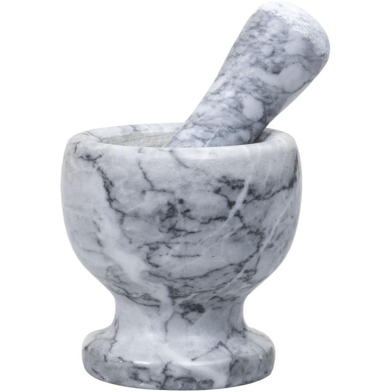 Mojar cu Pistil, Diametru 10 cm, Inaltime 10.5 cm, din Marmura, Gri
