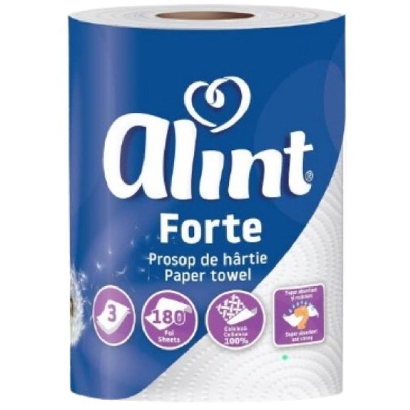 Monorola Alint, 3 Straturi, 1 Rola, Forte, 180 Foi