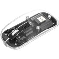 Mouse Wireless Reincarcabil 190268 Manhattan, 1600DPI, Silent Click, USB-C, Transparent / Negru