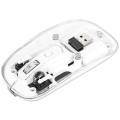 Mouse Wireless Reincarcabil 190275 Manhattan, 1600DPI, Silent Click, USB-C, Transparent / Alb