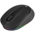 Mouse Wireless Reincarcabil, Bluetooth 5.0, Smog-RB, 2400DPI, Silent Click, Negru, RBG, NGS