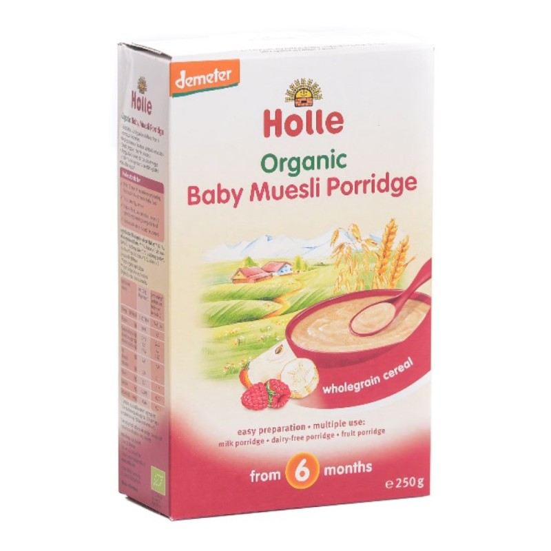 Musli Organic Eco, Holle Baby, cu Fulgi Integrali de Grau, 250 g