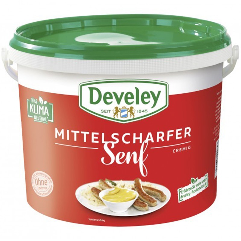 Mustar Develey Mittelscharfer, Mediu Iute, 5 kg