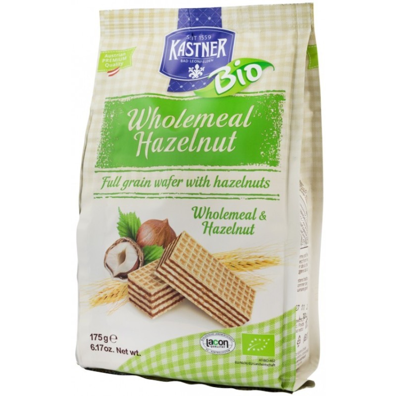 Napolitane BIO din Faina Integrala cu Alune, 175 g, Kastner