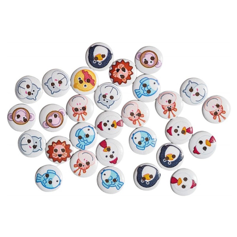 Nasturi cu Animale, 30 Bucati, 15 mm, Statovac