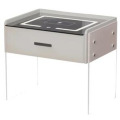 Noptiera Inteligenta Incarcare Wireless, Iluminare LED, 1 Sertar Depozitare, Alba, din Sticla si Lemn Smart Heater